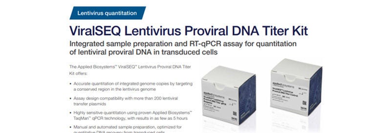 ViralSEQ Lentivirus Proviral DNA Titer Kit Data Sheet