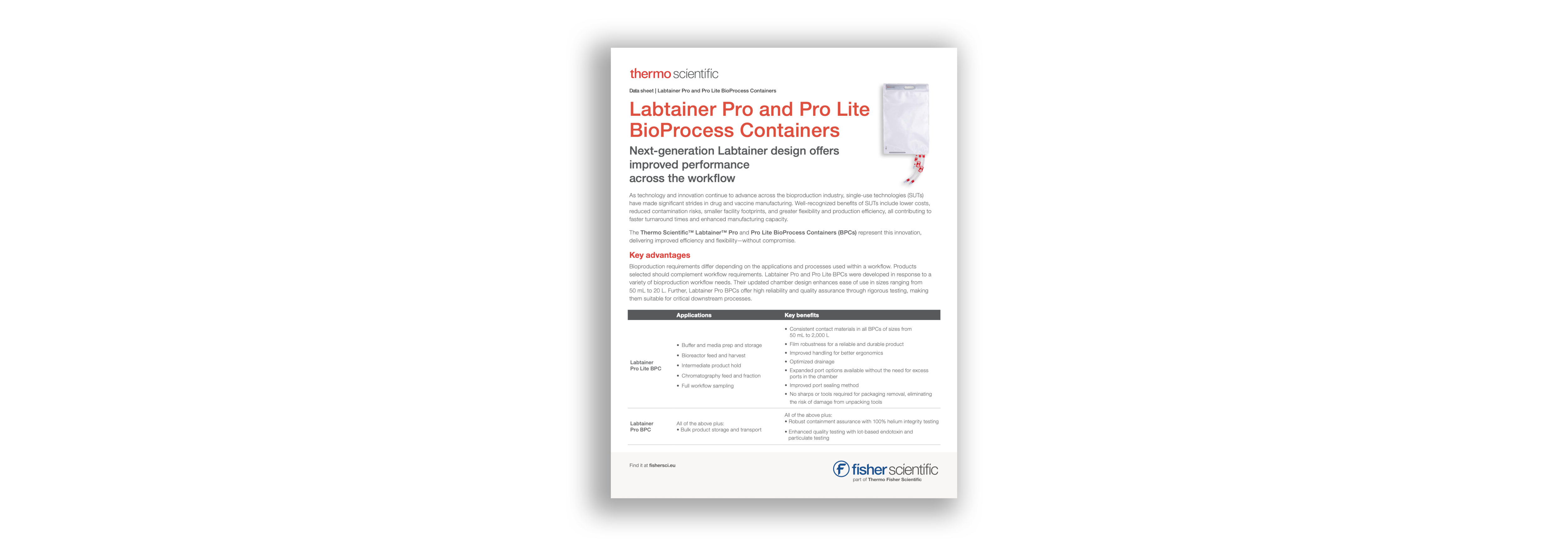 Labtainer Pro and Pro Lite BioProcess Containers