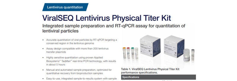 ViralSEQ Lentivirus Physical Titer Kit Data Sheet