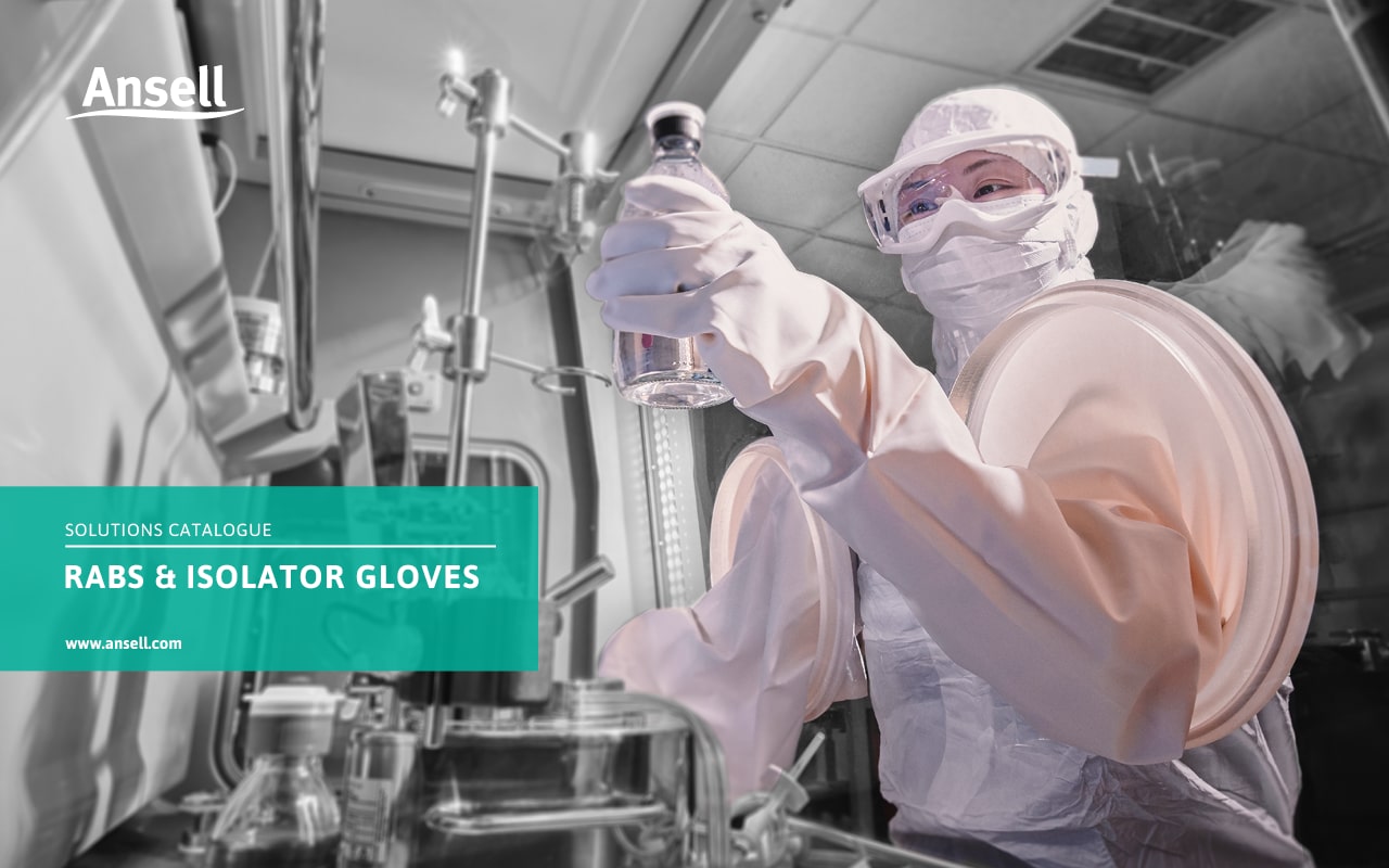 Scientist in a lab with gloves